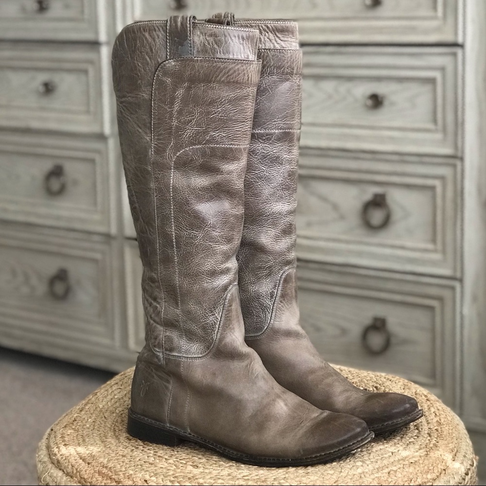 Frye Women’s Grey Paige Tall Riding Boots